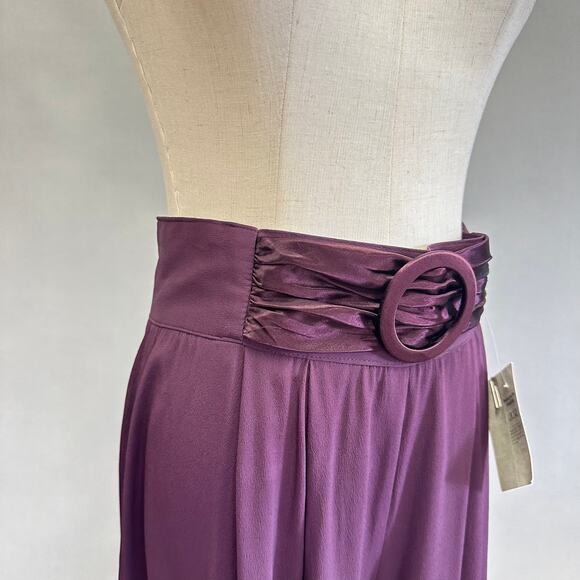 Cache purple high waist wide leg palazzo cumberbund pants Size 12 Deadstock NWT - Picture 9 of 15